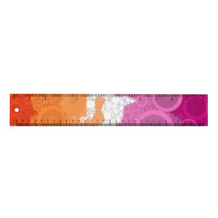 Bubbly Bohemian Groovy Abstract Lesbian Pride Flag Ruler