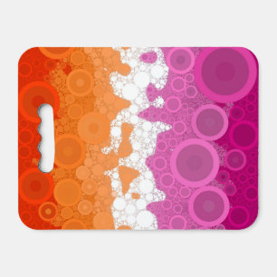 Bubbly Bohemian Groovy Abstract Lesbian Pride Flag Seat Cushion