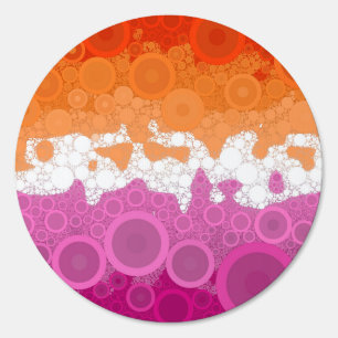 Bubbly Bohemian Groovy Abstract Lesbian Pride Flag Sign