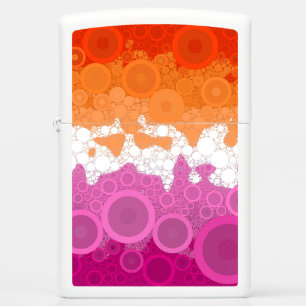 Bubbly Bohemian Groovy Abstract Lesbian Pride Flag Zippo Lighter