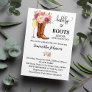 Bubbly & Boots Bridal Shower Pink flowers Invitation