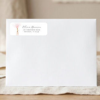 Bubbly Bridal Shower Pink Return Address Label