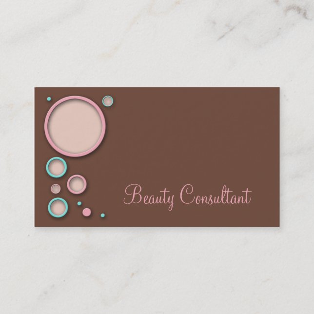 Bubbly Brown Business Cards (Front)