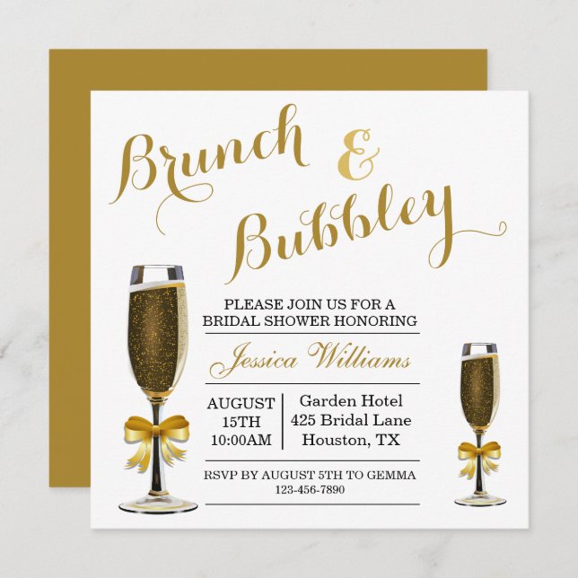 Bubbly & Brunch Bridal Shower Invitation (Front/Back)