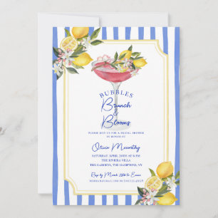 Bubbly Brunch Mediterranean Lemon Bridal Shower Invitation
