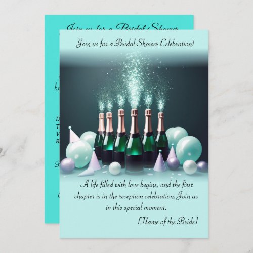 Bubbly Champagne Bridal Celebration bridal shower  Invitation