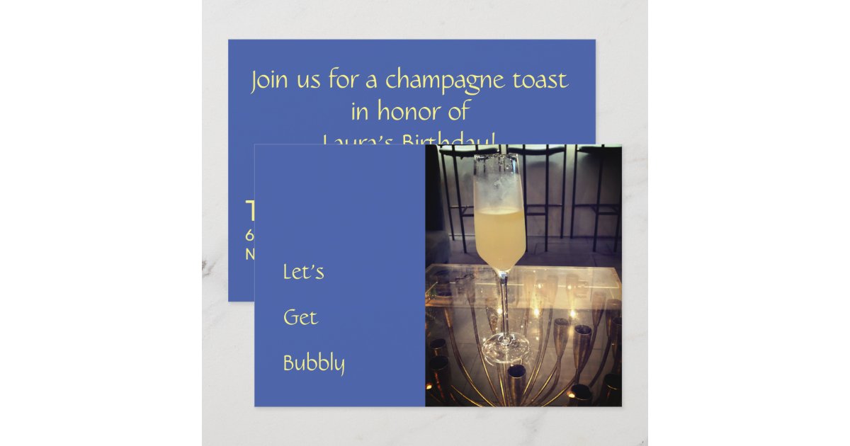 Bubbly Champagne Toast Party Invitation Zazzle