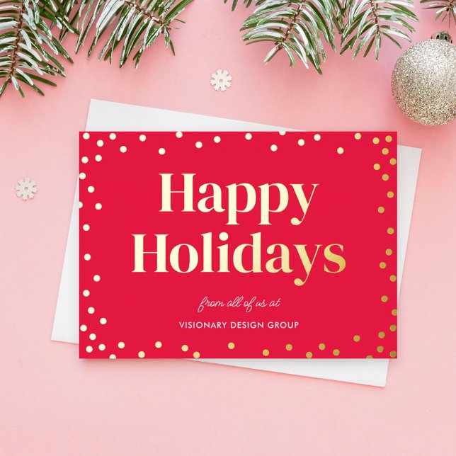 Bubbly Cheer FOIL Business Holiday Card (Creator Uploaded)