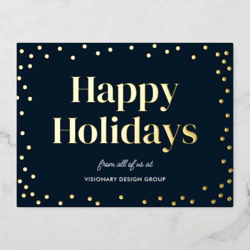 Bubbly Cheer FOIL Business Holiday Postcard