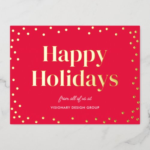 Bubbly Cheer FOIL Business Holiday Postcard