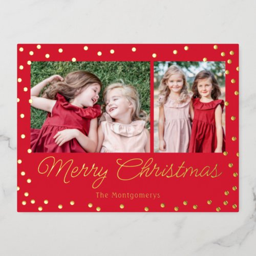 Bubbly Cheer Foil Holiday Postcard Christmas Card