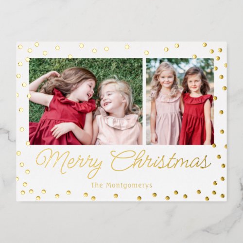 Bubbly Cheer Foil Holiday Postcard Christmas Card