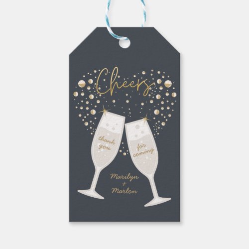 Bubbly Cheers Champagne Thank You Gift Tags