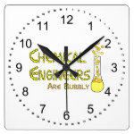 Bubbly Chemical Engineers Square Wall Clock