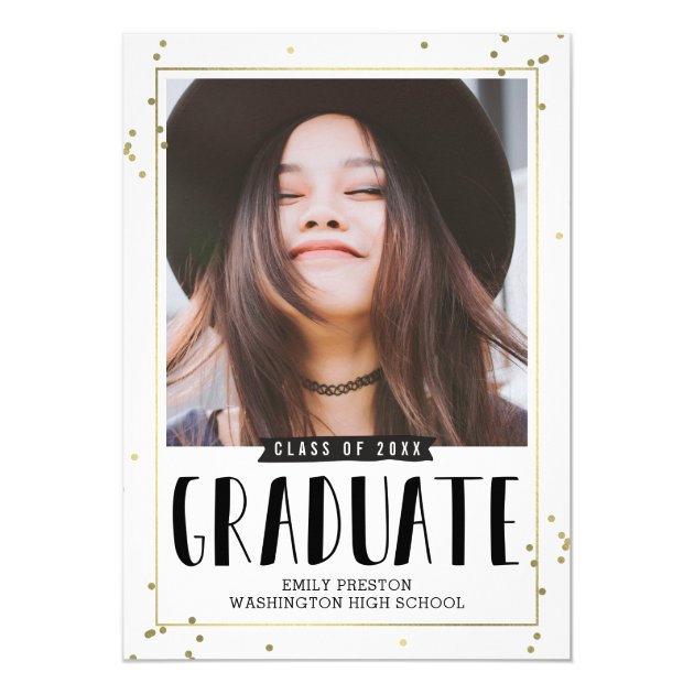 Bubbly Chic EDITABLE COLOR Graduation Invitation