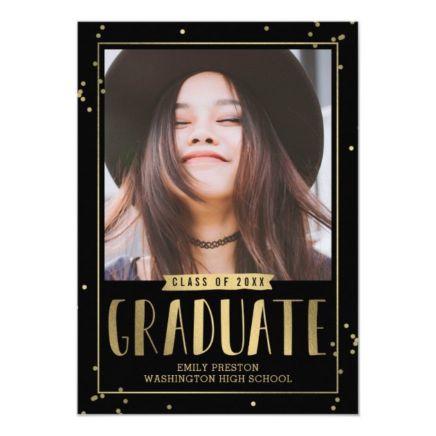 Bubbly Chic EDITABLE COLOR Graduation Invitation