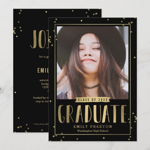 Bubbly Chic EDITABLE COLOR Graduation Invitation