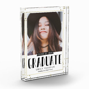 Bubbly Chic Graduation Keepsake Gift Photo Block