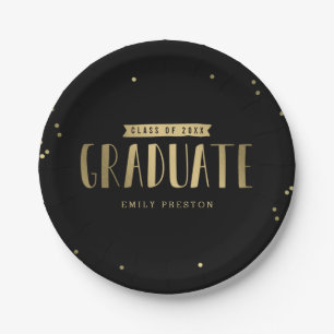 Bubbly Chic Graduation Party Plates