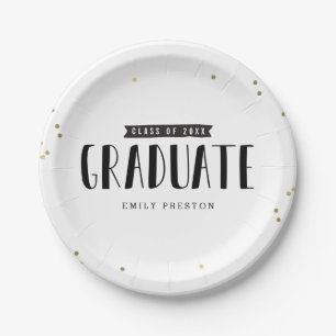 Bubbly Chic Graduation Party Plates