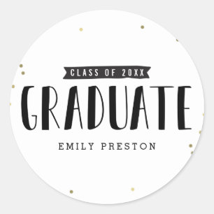 Bubbly Chic Graduation Stickers or Envelope Seals