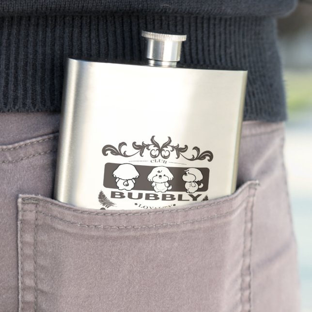 Bubbly club hip flask (In Situ)