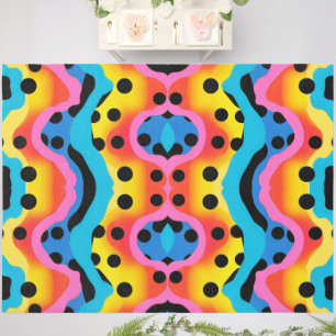 Bubbly colorful waves outdoor rug