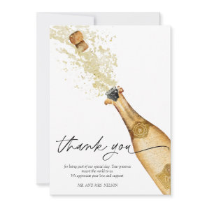 Bubbly Couples Engagement Thank You Card