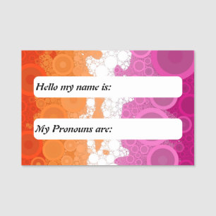 Bubbly Customizable Abstract Lesbian Pride Flag Name Tag