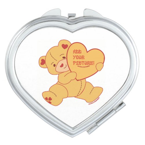 Bubbly Cute Bear Red Colorway Compact Mirror