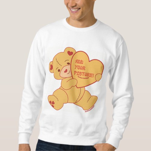 Bubbly Cute Bear Red Colorway Sweatshirt - beige cute cartoon valentine's bear where you can add your own image
