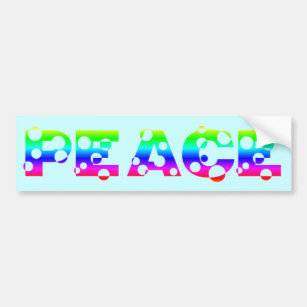 Bubbly Dot Rainbow PEACE Bumper Sticker