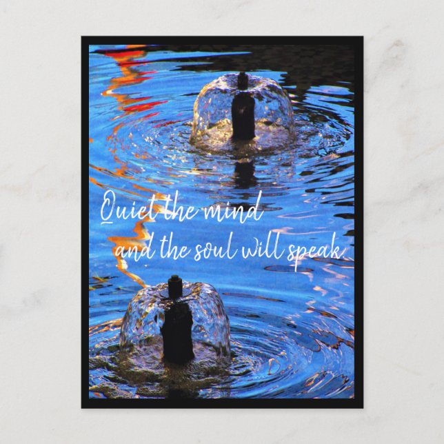 Bubbly Fountains Ripples Reflections Zen Quote Postcard (Front)
