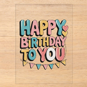Bubbly Happy Birthday Acrylic Invitations