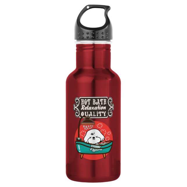 Bubbly- hot bath and relax time stainless steel water bottle (Front)