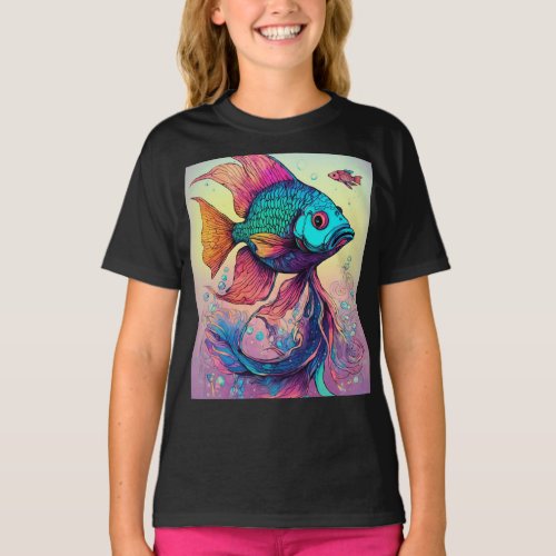 Bubbly Love Whimsical Fish T_Shirt