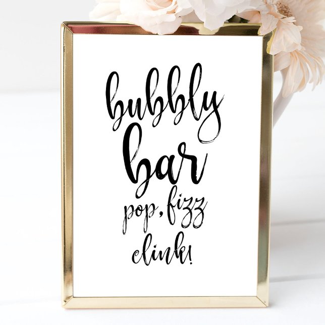 Bubbly Mary Bar Affordable Wedding Sign Invitation (Creator Uploaded)