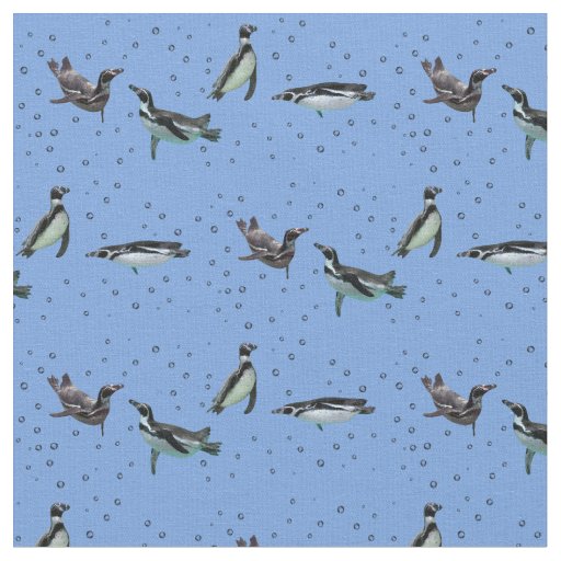 Bubbly Penguins Fabric (Light Blue)