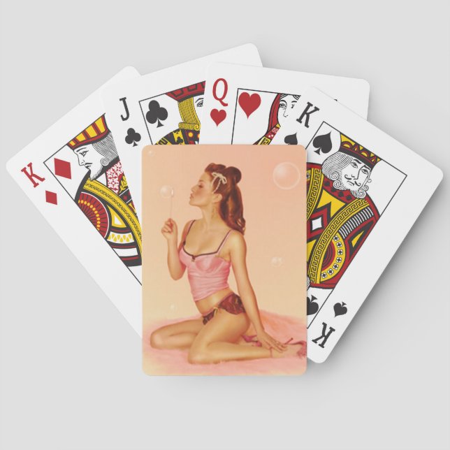 Bubbly Pin Up Poker Cards (Back)