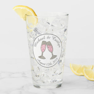 Bubbly Pink Champagne Glass Toast Wedding Favor