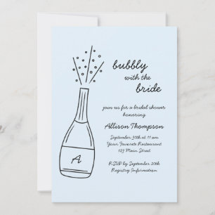 Bubbly Popping Champagne Bottle Bridal Shower Invitation