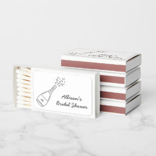 Bubbly Popping Champagne Bottle Bridal Shower Matchboxes