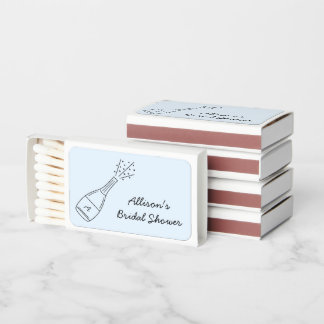 Bubbly Popping Champagne Bottle Bridal Shower Matchboxes