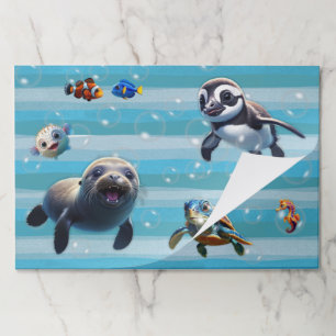 Bubbly Sea 1 Large Tearaway Paper Placemat Pad