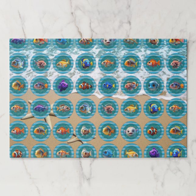 Bubbly Sea 3 Large Tearaway Paper Placemat Pad (Front)