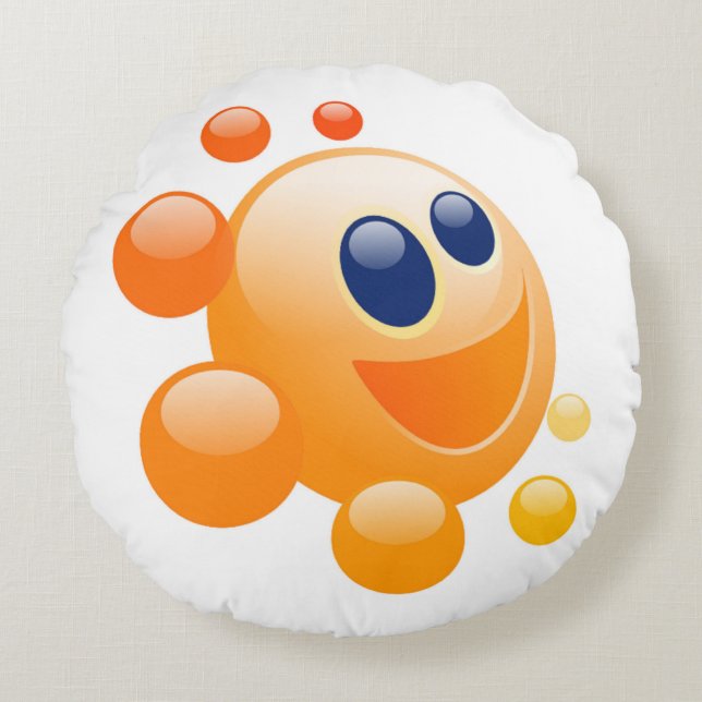 BUBBLY SUN ROUND PILLOW (Front)