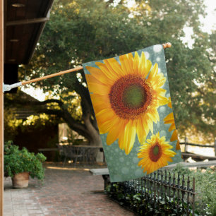 Bubbly Sunflowers House Flag