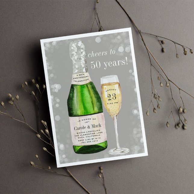 Bubbly Toast | Any Year Anniversary Party Invitation (Creator Uploaded)
