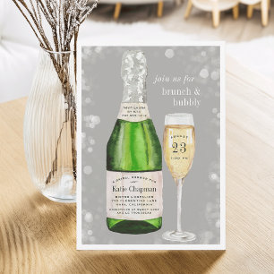 Bubbly Toast Brunch & Bubbly Shower Invitation
