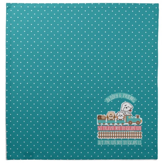 Bubbly travel with friends napkin (Front)